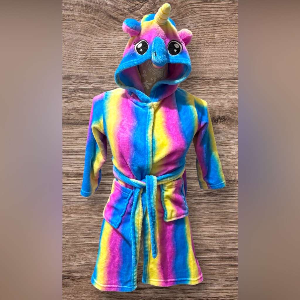 Doctor Uniform: Colorful Unicorn Hooded Robe Girls Size 6-7
